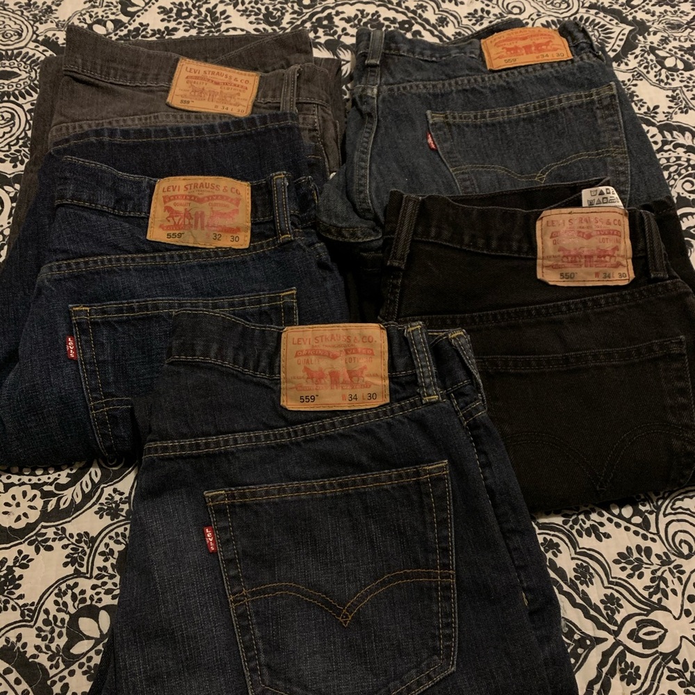 5 pair men’s Levi’s jeans excellent condition